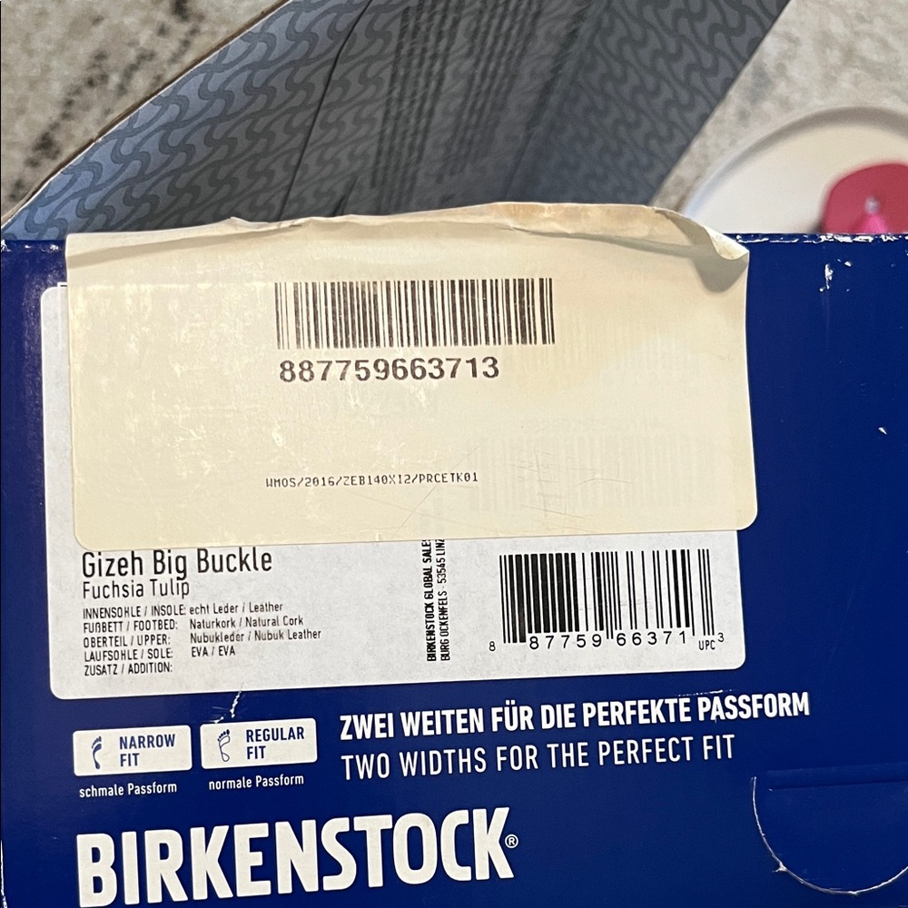 Birkenstock PinkThong Sandals with White Footbed - Picture 8 of 9